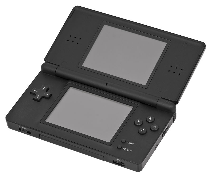 "Nintendo-DS-Lite-Black-Open" by Evan-Amos - Own work. Licensed under CC BY-SA 3.0 via Commons - https://commons.wikimedia.org/wiki/File:Nintendo-DS-Lite-Black-Open.jpg#/media/File:Nintendo-DS-Lite-Black-Open.jpg