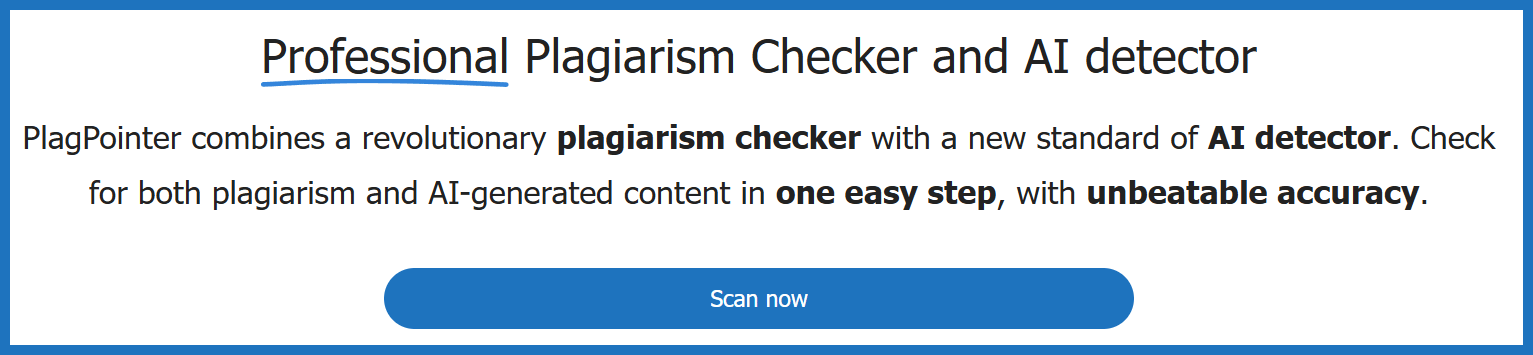 Plagiarism checker and AI detector